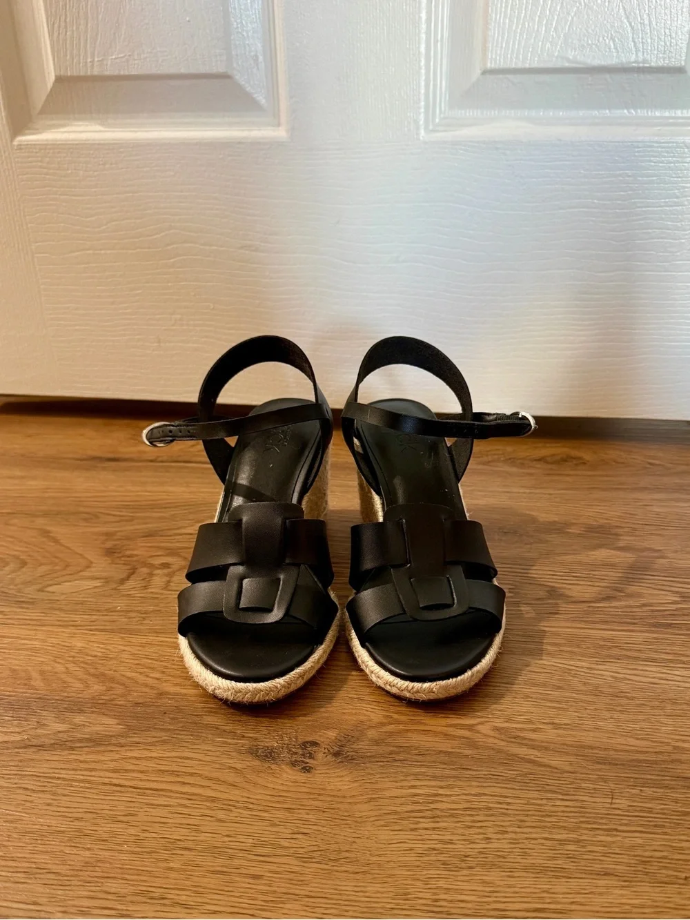 Black Espadrille Platform Sandals with Ankle Strap